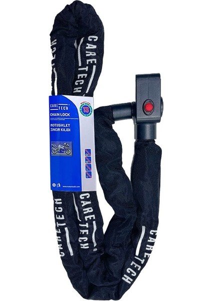 CT-774 Zincir Kilidi Alarmlı Motosiklet/Bisiklet 10mm Çelik Kılıflı 1.8mt ART 4 Yıldız Sertifikası