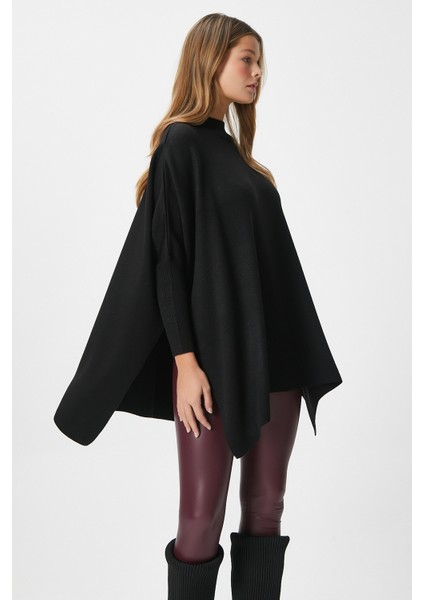 Kadın Zenta Oversize Yan Yırtmaçlı Siyah Triko Kazak indirimleri