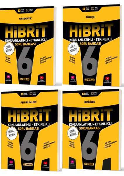 2026 6. Sınıf Matematik Türkçe Fen Ingilizce Hibrit - Konu Seti 4 Kitap