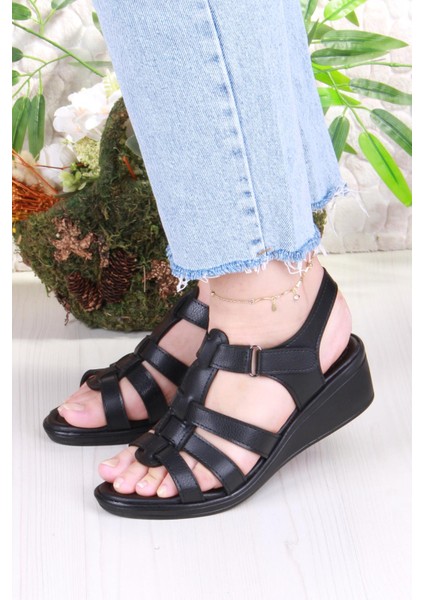 35859 Mavişim Rahat Esnek Çırt Bağlamalı Dolgu Topuklu Kadın Sandalet fiyatları