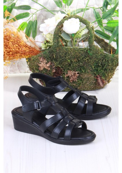 35859 Mavişim Rahat Esnek Çırt Bağlamalı Dolgu Topuklu Kadın Sandalet fırsatları