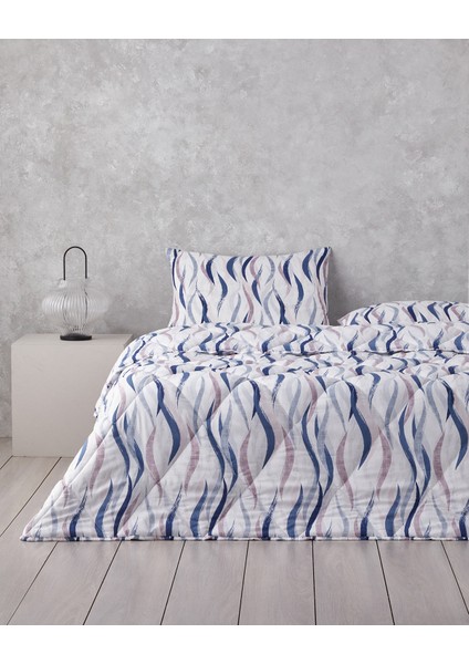 Vendy Polycotton Çift Kişilik Uyku Seti Beyaz - Mavi