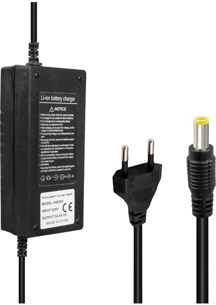 54.6 Volt - 2 Amper Lı-Ion Lityum Piller Için Elektrikli Bisiklet Şarj Cihazı (5067)