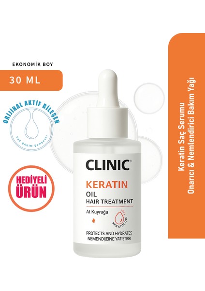 Keratin Saç Serumu – Onarıcı & Nemlendirici Bakım Yağı - 30 ml