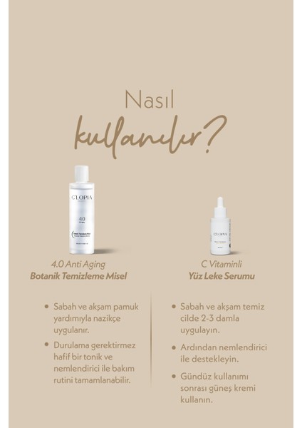 Canlandırıcı Cilt Bakım Ikilisi C Vitamini Hyaluronik Asit Propolis Gül Suyu Kekik Suyu Vitamin E Ferulik Asit indirimleri