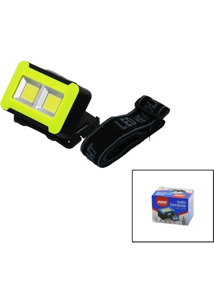 Pilli 3W Cob LED Kafa Lambası Fener 3-Kademe Işık Ayarı - Flaşör 4.5V 150LÜMEN (5047)