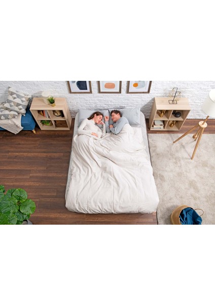 69145 Elektrikli Pompalı, Alezli Çift Kişilik Şişme Yatak 203X152X51 cm