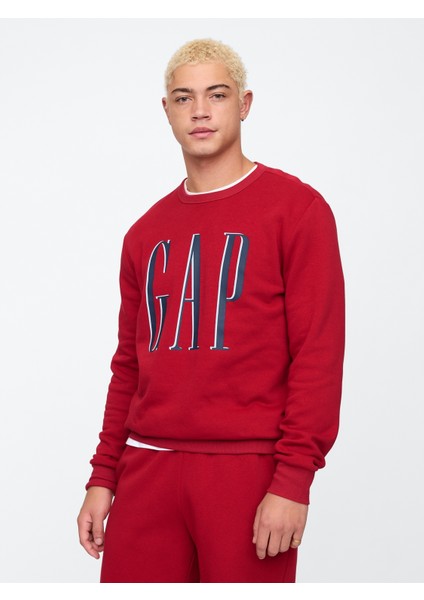 Erkek Kırmızı Gap Logo Fleece Sweatshirt