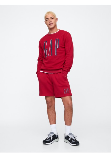 Erkek Kırmızı Gap Logo Fleece Sweatshirt modelleri