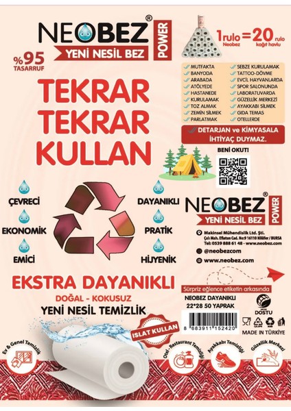 Karavan Kamp Için Dayanıklı Yeni Nesil Bez 22CM*28CM 50 Yaprak 4 Lü Paket fiyatları