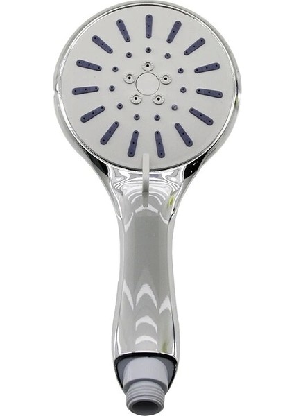 Büyük Krom Gövde - Beyaz Zemin-Gri Iğneler Kademeli Duş Başlık Poşetli Ambalaj (5047)
