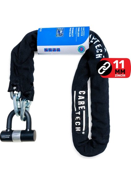 CT-751 Zincir Kilidi Motosiklet/Bisiklet 18mm Çelik, Su Geçirmez 4 Anahtar U Bar Kilit 1.8M