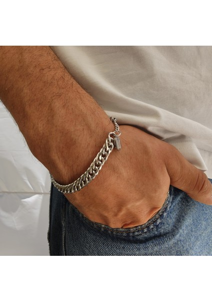 Çelik Bileklik Unisex Günlük Kullanım İçin Ayarlanabilir Gri Paslanmaz Çelik fiyatları