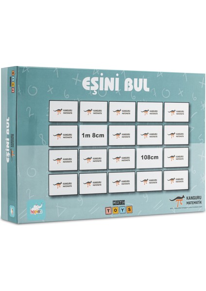 Kanguru Matematik Eşini Bul Oyunu-Ölçü Birimleri & Dönüşümleri-2-4 Oyuncu-Ilkokul Müfredatına Uyumlu / 8-9 Yaş