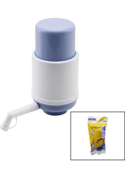 Büyük - Düz Manuel Damacana Su Pompası Poşetli Ambalaj Damlama Önleyici Kapak (5047)