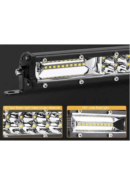 300W 80 cm Çift Sıra 5 Modlu Turuncu Beyaz Off Road LED Bar fırsatları