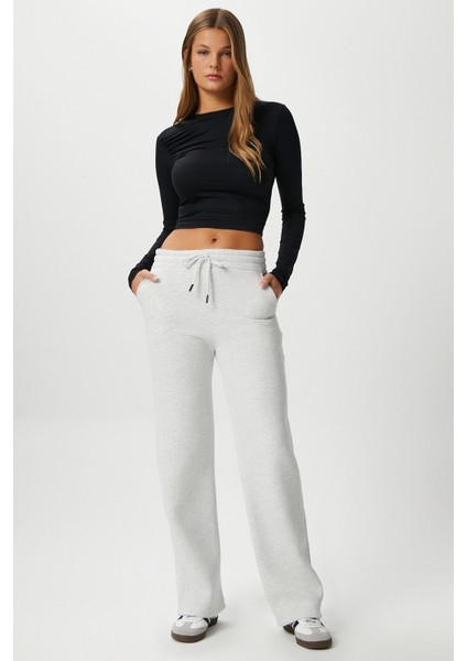 Kadın Leo Içi Polarlı Tok Doku Düz Kesim Kalın Karmelanj Eşofman Altı fiyatları