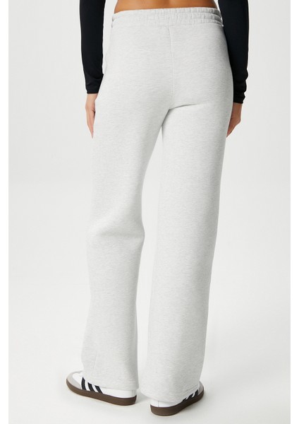 Kadın Leo Içi Polarlı Tok Doku Düz Kesim Kalın Karmelanj Eşofman Altı