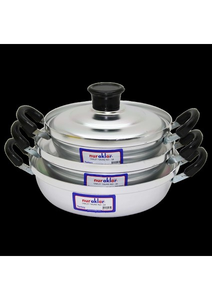 3lü Alüminyum Omlet Set No-18-20-22 (5047)