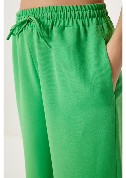 Geniş Paça Keten Pantolon LDP0071 Açık Yeşil fırsatları