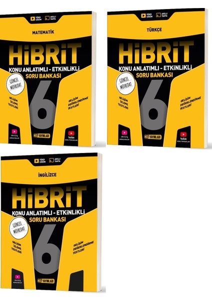 2026 6. Sınıf Matematik + Türkçe + Ingilizce Hibrit - Konu Seti 3 Kitap