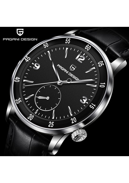 PD-1790 Erkek Saati 42MM 100 M Su Geçirmez Mekanik Paslanmaz Çelik Çerçeve Safir Cam Deri Kayış Saat