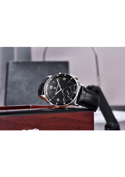 PD-1790 Erkek Saati 42MM 100 M Su Geçirmez Mekanik Paslanmaz Çelik Çerçeve Safir Cam Deri Kayış Saat modelleri