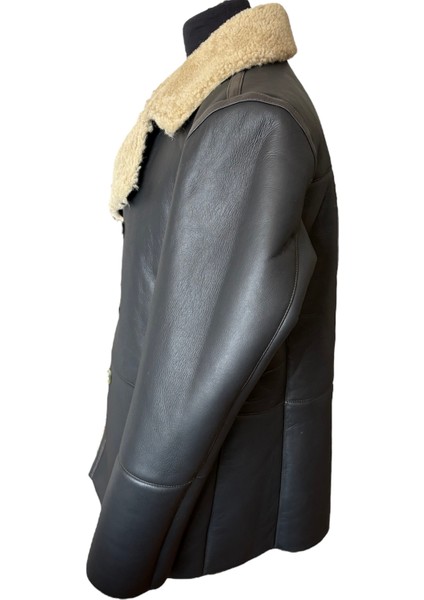 - Haki Hakiki Koyun Kürkü Erkek Kaban - Cortıno fiyatları