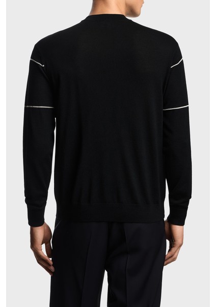 Yünlü Şerit Detaylı Regular Fit Bisiklet Yaka Kazak Erkek Kazak EM002796 AF14199 MC156 modelleri