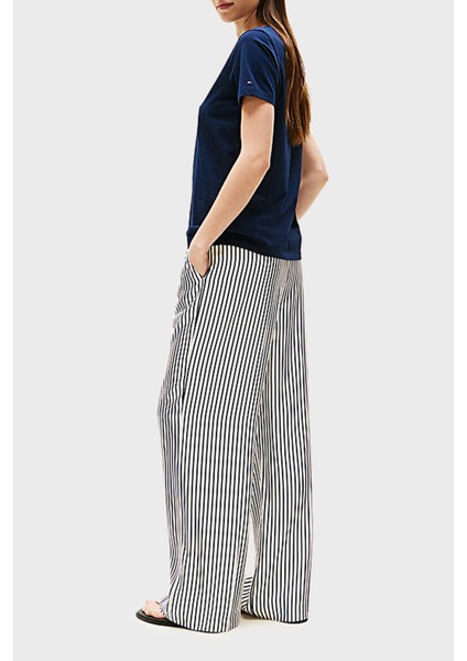 % 100 Pamuk Regular Fit Bisiklet Yaka Logolu T Shirt Bayan T Shirt WW0WW47210 C1G modelleri