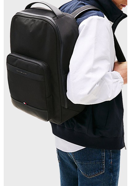 Logolu Ayarlanabilir Askılı Sırt Çantası Erkek Sırt Çantası AM0AM13469 Bds