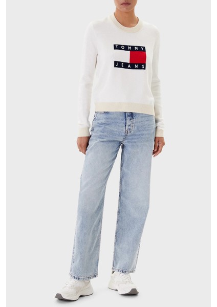 Pamuklu Slim Straight Yüksek Bel Düz Paça Jeans Bayan Kot Pantolon DW0DW20498 1A5