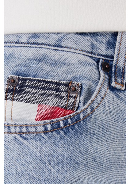 Pamuklu Slim Straight Yüksek Bel Düz Paça Jeans Bayan Kot Pantolon DW0DW20498 1A5 fırsatları