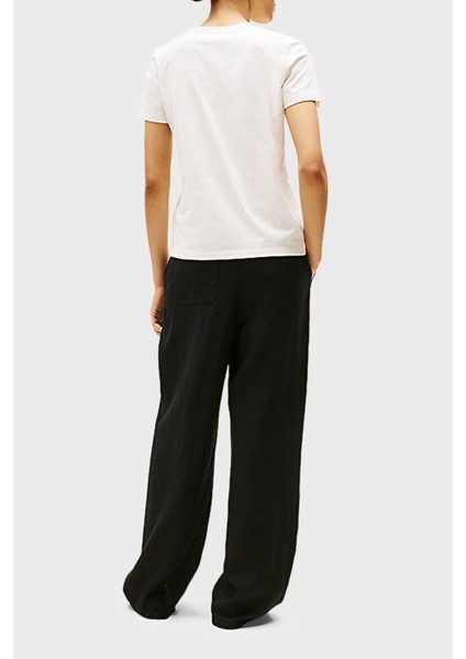 % 100 Pamuk Regular Fit Bisiklet Yaka Logolu T Shirt Bayan T Shirt WW0WW47210 Ya8 modelleri