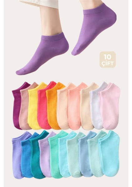 Kadın 10'lu Step Çorap Çok Renkli