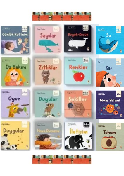 0-3- Yaş- Bebek Üniversitesi- Hikayeli Ilk Kavramlarım 1-2-3-4 Set ( 16 Kitap)