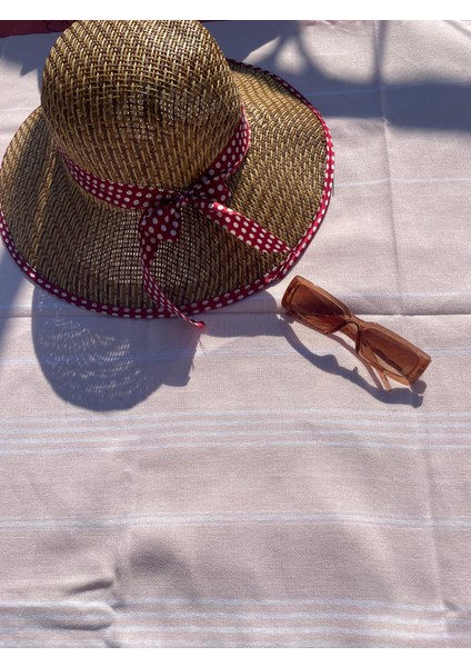 Pembe Çizgili %100 Pamuk Peştemal – Plaj, Hamam ve Spa Kullanımı Için