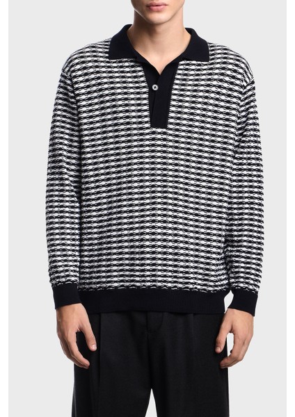 Yün Karışımlı Regular Fit Düğmeli Polo Yaka Kazak Erkek Kazak EM003518 AF19833 F0015