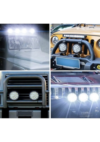 2 Adet Off Road 14 LED 42 Watt Yuvarlak Traktör Tır Kamyon Tekne Sis Farı Projektör Çalışma Lambası fırsatları