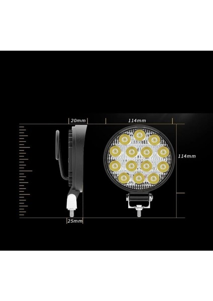 4 Adet Off Road 14 LED 42 Watt Yuvarlak Traktör Tır Kamyon Tekne Sis Farı Projektör Çalışma Lambası fiyatları