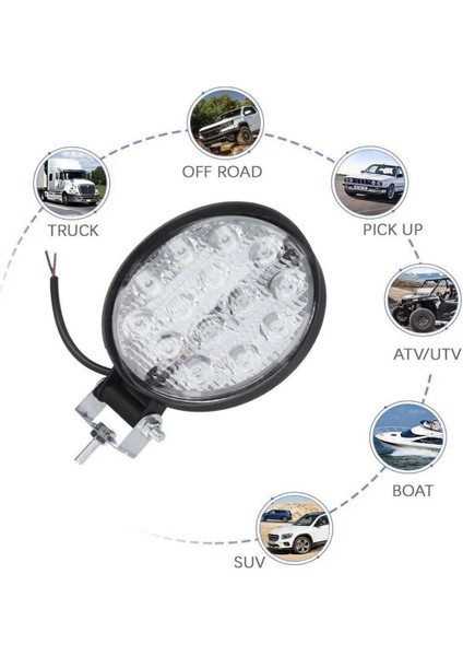 4 Adet Off Road 14 LED 42 Watt Yuvarlak Traktör Tır Kamyon Tekne Sis Farı Projektör Çalışma Lambası modelleri