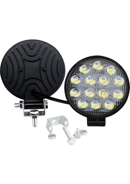 10 Adet Off Road 14 LED 42 Watt Yuvarlak Traktör Tır Kamyon Tekne Sis Farı Projektör Çalışma Lambası fiyatları