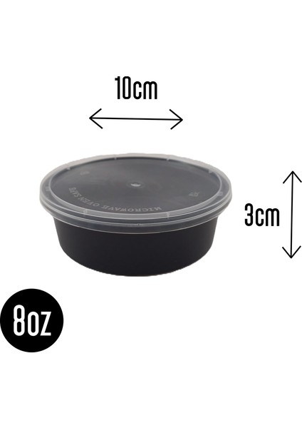 Plastik Meze Kabı Sızdırmaz Kapaklı 230ML Sıcak-Soğuk - 20 Adet