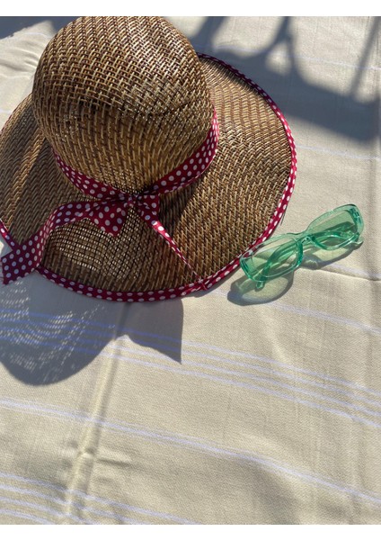 Sarı Çizgili %100 Pamuk Peştemal – Plaj, Hamam ve Spa Kullanımı Için