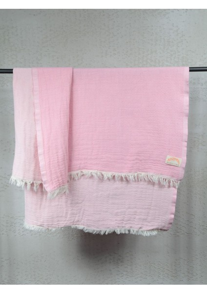 3 Katlı Müslin Bebek Havlusu Gül Kurusu – %100 Pamuk, 100x100 cm, 0–6 Yaş, Emici ve Cilt Dostu