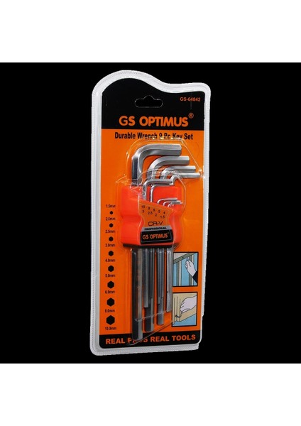 9 Parça Krom Uzun - Düz Alyan 180MM (5047)