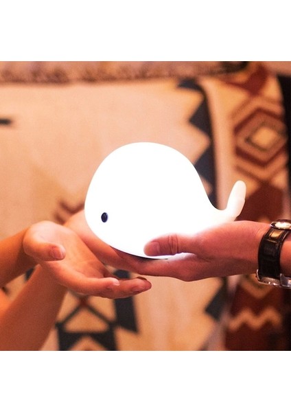 Sevimli Balina Gece Lambası Dokunmatik Sensörlü Renkli Çocuklar Için USB Şarjlı Ithal Ürün fiyatları