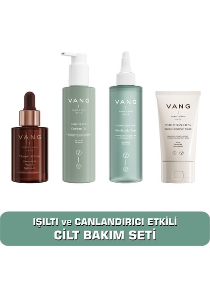 Leke Karşıtı C Vitamini - Işıltı ve Canlandırıcı Etkili 4'lü Cilt Bakım Seti