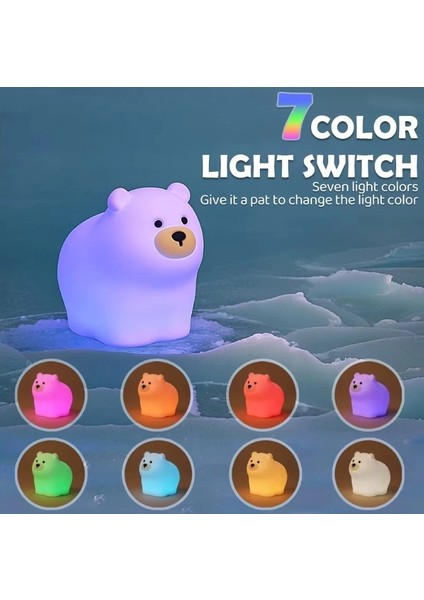 Sevimli Ayıcık Gece Lambası Dokunmatik Sensörlü Renkli Çocuklar Için USB Şarjlı Ithal Ürün modelleri