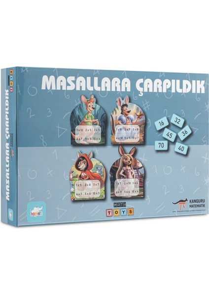 Kanguru Matematik Masallara Çarpıldık Oyunu - Çarpım Tablosu Öğrenme | 2-4 Oyuncu | Müfredata Uyumlu / 7-9 Yaş